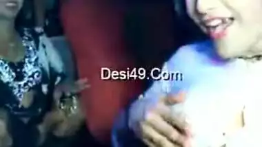 Girl hail from India is completely wet so XXX boobs stick out in shirt