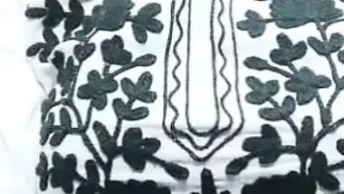 Desi girl in glasses plays with her soft boobs