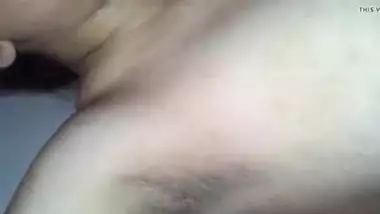 Excited Desi woman touches jugs and XXX muff while waiting for BF