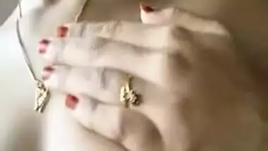 Pretty Desi minx plays with own natural XXX tits for BF's pleasure