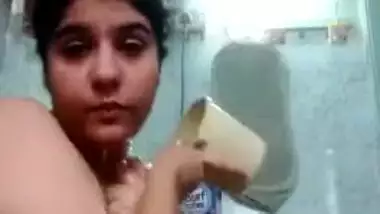 Desi with naked XXX body parts showers herself in front of the camera