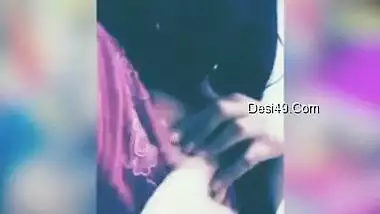 Indian female in a hijab doesn't show her face but XXX natural boobs