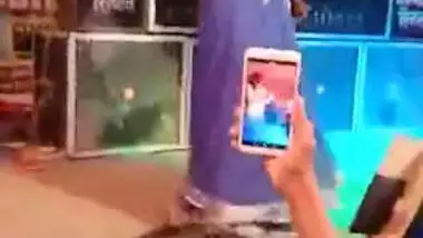 Two slim Desi teens seductively dance during XXX show under the tent