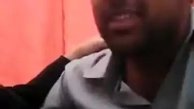 Handsome Desi guy and GF in XXX hijab make out in front of camera