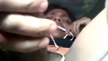 Desi using chapati rod dildo to masturbate