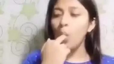 Hot girl reveals her big Desi breasts for XXX camera in the bathroom