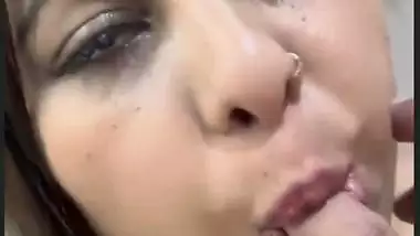 Indian pornstar Tina Nandi fucks and drinks cum