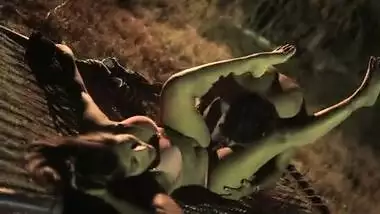 A horny guy bangs his slut GF under the sky at night