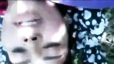 Outdoor porn video in which Indian man impales wife's hairy snatch