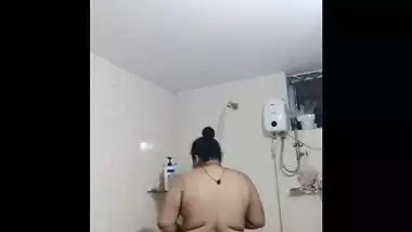 Chubby Indian Takes Shower then Masturbates