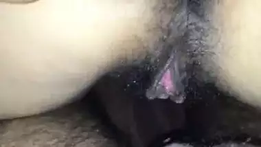 Housewife hairy pussy fucked hard by the husband and recorded