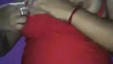 Bengali girl Sangita Bhowmik showing and playing her big boobs for bf