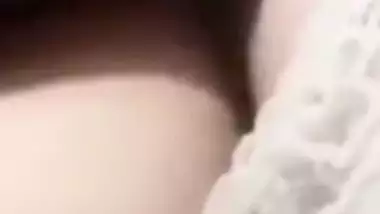 Cute expression during topless boobs show by Indian girl