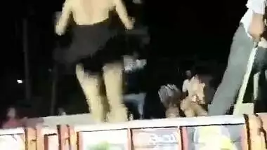 Two Indian girls dance like porn stars during crazy outdoor festival