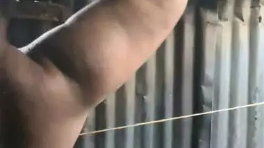 Busty aunty bathing with big boobs showing