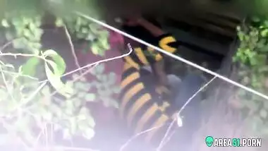 Unsatisfied Tamil hot school girl blowjob to BF outdoor in park, XXX Desi mms