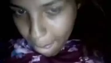 Indian wife hides in the dark performing her sex show with XXX boobs