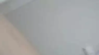 Desi bhabi self boobs press and licking boobs and her own finger selfie clip for lover