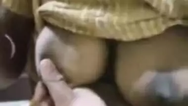 Horny Indian XXX husband playing with housemaid’s boobs on cam MMS