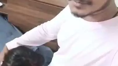 A 21-year-old college girl gives a desi blowjob to her lover