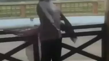 Desi Bhabhi in REsort Dancing in Rain showing her boobs