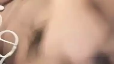 So Beautiful Girl with Cute Nipples and Hairy Pussy Hard Fingering and Boobs Licking Part 2