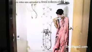 Young Mumbai College Teen In Bathroom Teasing Striptease Playing With Her Natural Juicy Tits