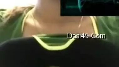 Today Exclusive- Super Hot Look Desi Girl Showing Her Boobs On Video Call