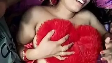 Desi Bhabhi takes boobies to light next to her XXX partner in bed