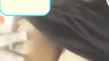 Girl with big boobies performs sex show rubbing own hard perky nipples