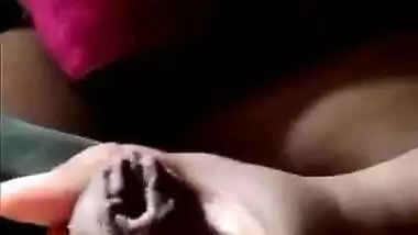 Desi girl Kajal playing with cock and cum shot in her hand 2