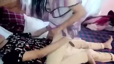 Desi college girl sucks cock and takes it from behind into XXX slit