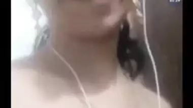 Indian babe displays naked XXX boobs and puts hand down there to rub clit