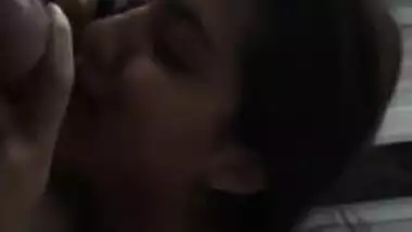 Indian girl slowly and sensually starts oral sex with an older man