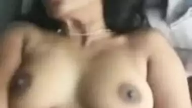 Aroused guy makes XXX video of his Desi GF masturbating on the bed