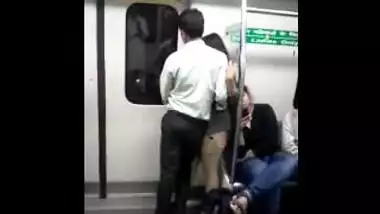 Elegant man meets girl in subway wagon and hints at Desi XXX fuck