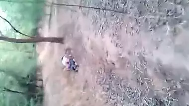 Desi student gives sex to a man in the forest but XXX voyeur films them