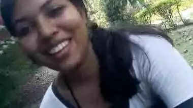 Hot gujrati girl neha with her boyfriend manu in park showing her big juicy breasts