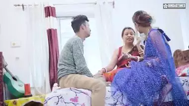 Desi Indian husband teaches you how to satisfy two desi wives at the same time ( Full Threesome Movie )