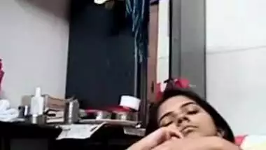 Relaxed Desi sweetheart rubs her XXX snatch waiting for sex with BF