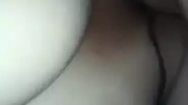 Desi girl hides her face but man lays her XXX boobs bare for sex video