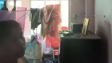 Milk tanker mom removing nighty in living room