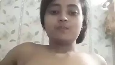 Sexy Bengali girl topless selfie video making