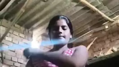 Amateur Indian slut comes to a barn and strips down on XXX camera