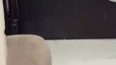 Fucking before mirror in hotel room by horny girlfriend