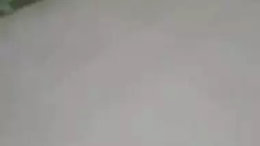 Boy is lying in bed filming Desi slut who bares her XXX tits for him