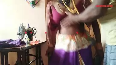 Sexy Desi tailor interrupts work and has XXX quickie with client