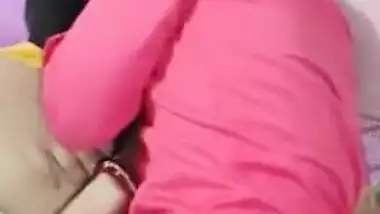 Desi mom lies next to stepson and kisses his lips in front of camera