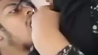 Hijab Bengali boob sucking by lover in outdoor sex