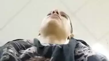 Girl knows about porn perv under the table so she shows Desi boobs